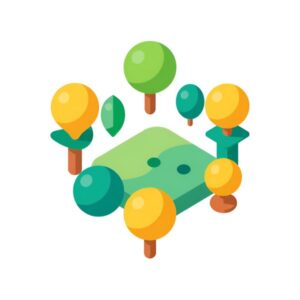 Изометрическая иллюстрация анализа почвы с помощью нейросети SoilPredictor от компании Хомеоскоп ИИ